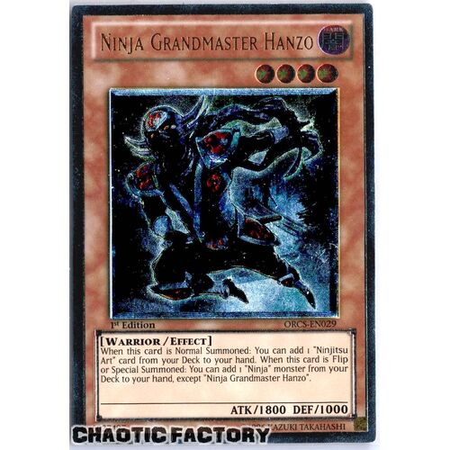 ULTIMATE RARE Ninja Grandmaster Hanzo ORCS-EN029 1ST ED NM