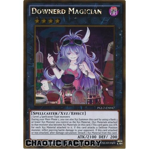 US PRINT Downerd Magician - PGL2-EN047 - Gold Rare 1st Edition NM