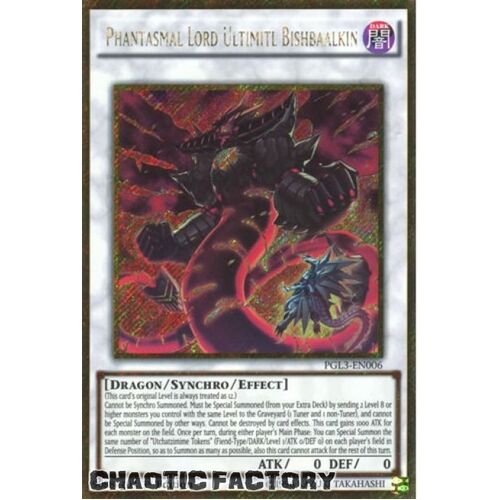 Phantasmal Lord Ultimitl Bishbaalkin - PGL3-EN006 - Gold Secret Rare 1st Edition NM