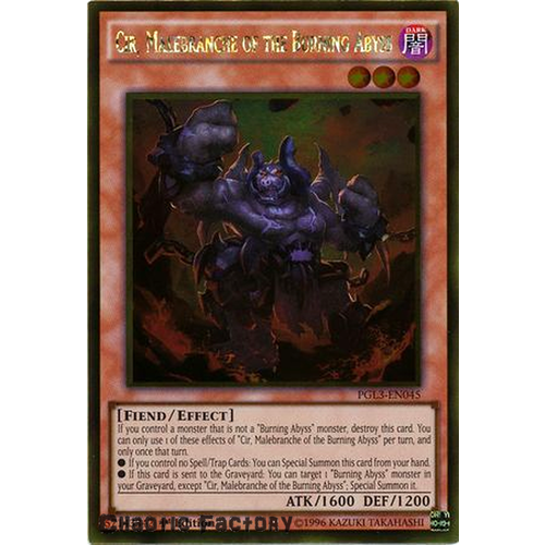 Yugioh Cir, Malebranche of the Burning Abyss Gold Rare PGL3-EN045 1st Edition NM
