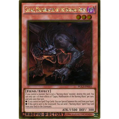 Yugioh Cagna, Malebranche of the Burning Abyss Gold Rare PGL3-EN051 1st Edition NM