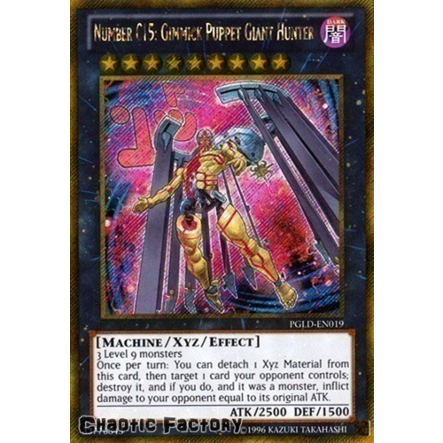 PGLD-EN019 Number C15: Gimmick Puppet Giant Hunter Gold Secret Rare UNL edition NM