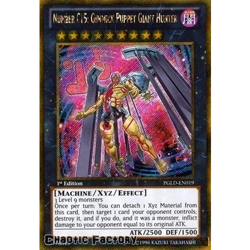 PGLD-EN019 Number C15: Gimmick Puppet Giant Hunter Gold Secret Rare 1st edition NM