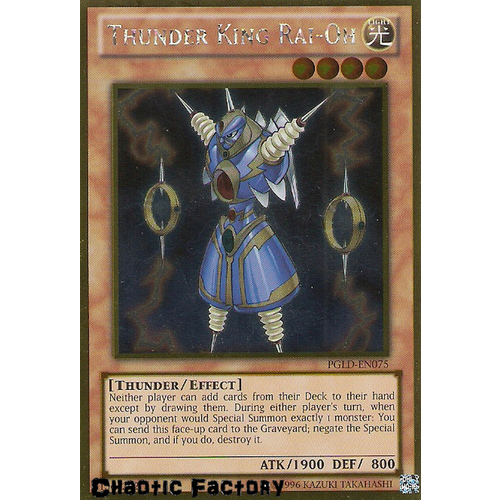 Thunder King Rai-Oh - PGLD-EN075 - Gold Rare Unlimited NM