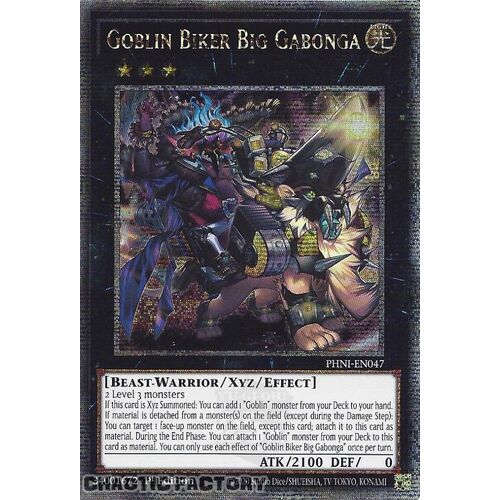Quarter Century Secret Rare PHNI-EN047 Goblin Biker Big Gabonga 1st Edition NM