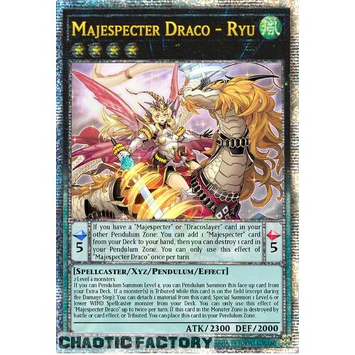 Quarter Century Secret Rare PHNI-EN049 Majespecter Draco - Ryu 1st Edition NM