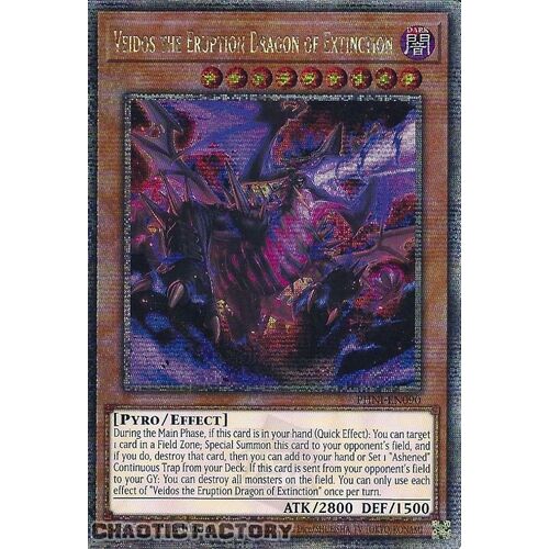 Quarter Century Secret Rare PHNI-EN090 Veidos the Eruption Dragon of Extinction 1st Edition NM