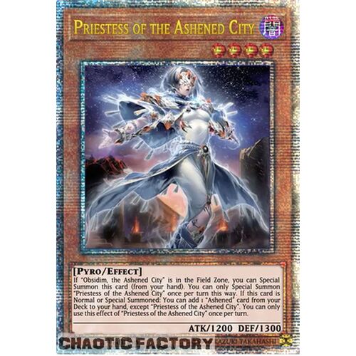 Quarter Century Secret Rare PHNI-EN093 Priestess of the Ashened City 1st Edition NM