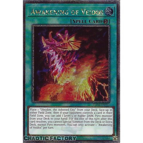 Quarter Century Secret Rare PHNI-EN095 Awakening of Veidos 1st Edition NM