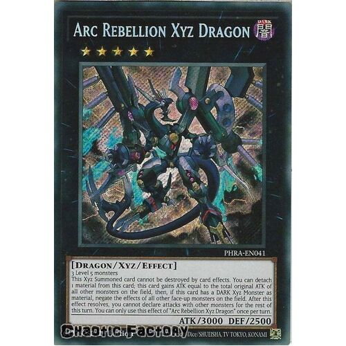 PHRA-EN041 Arc Rebellion Xyz Dragon Secret Rare 1st Edition NM
