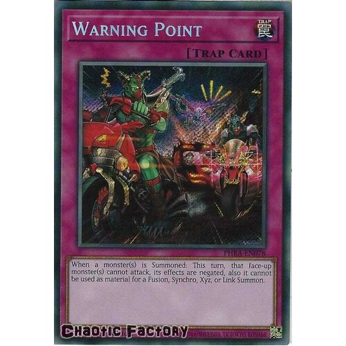 PHRA-EN078 Warning Point Secret Rare 1st Edition NM