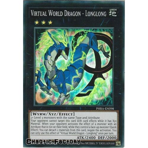 PHRA-EN098 Virtual World Dragon - Longlong Super Rare 1st Edition NM