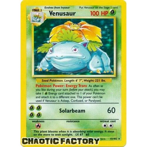 Venusaur - 15/102 - Holo Unlimited LP BASE SET