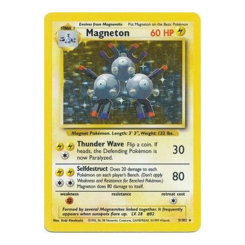 Magneton - 9/102 - Holo Base Set Pokemon TCG LP UNLIMITED