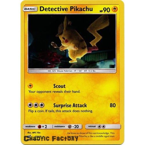Detective Pikachu - 10/18 - Holo Rare NM