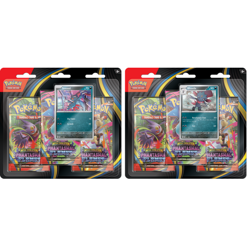Pokemon TCG Mega Evolutions 2 Phantasmal Flame Three booster blister PAIR