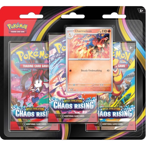 PREORDER Pokemon TCG Mega Evolutions 4 Chaos Rising 3 Booster Blister
