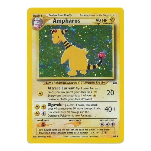 Ampharos 1/64 Unlimited HOLO NM Neo Revelation