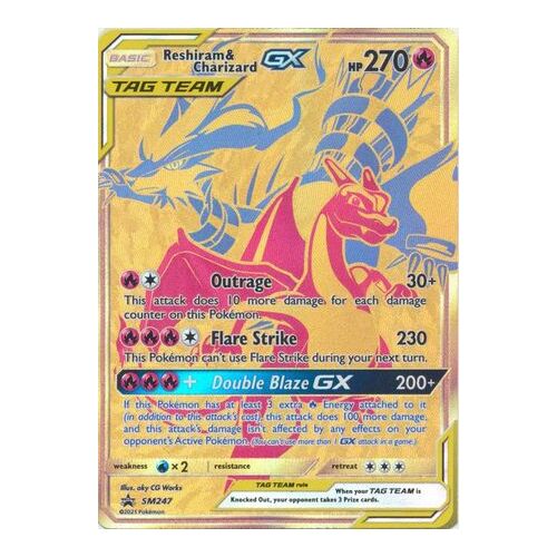 Reshiram & Charizard GX - SM247 - Promo NM