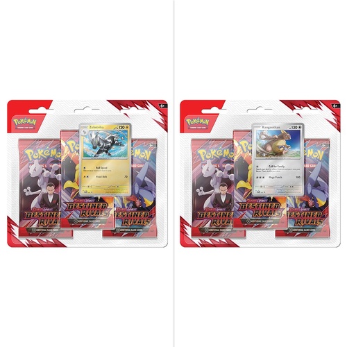 Pokemon TCG Scarlet & Violet Destined Rivals Three booster blister - Pair