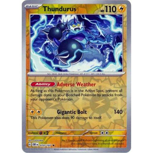 Thundurus - 070/197 - Holo Rare Reverse Holo NM