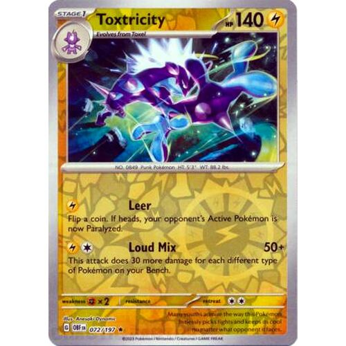 Toxtricity - 072/197 - Holo Rare Reverse Holo NM