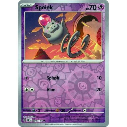 Spoink - 090/197 - Common Reverse Holo NM