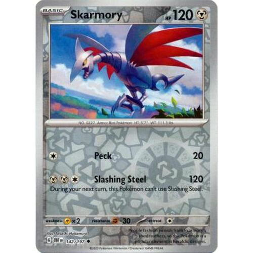 Skarmory - 142/197 - Uncommon Reverse Holo NM