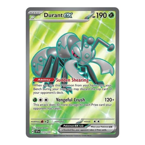 Durant ex - 215/191 - Full Art Secret Rare NM