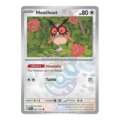 Hoothoot - 077/131 - Common Master Ball Reverse Holo NM