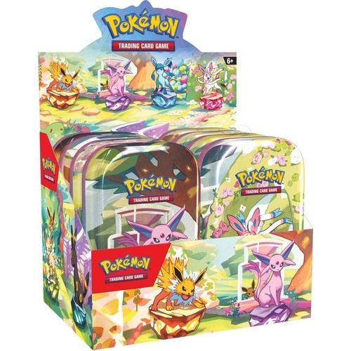 Pokemon TCG Scarlet & Violet 8.5 Prismatic Evolutions Mini Tin SEALED DISPLAY BOX