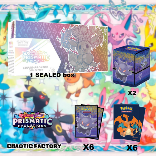 Pokemon TCG Prismatic Evolutions Super Premium Collection x Accessory Bundle