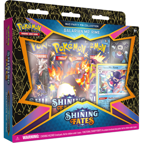 Pokemon TCG Shining Fates Pin Collection Mad Party ft Galarian Mr. Rime
