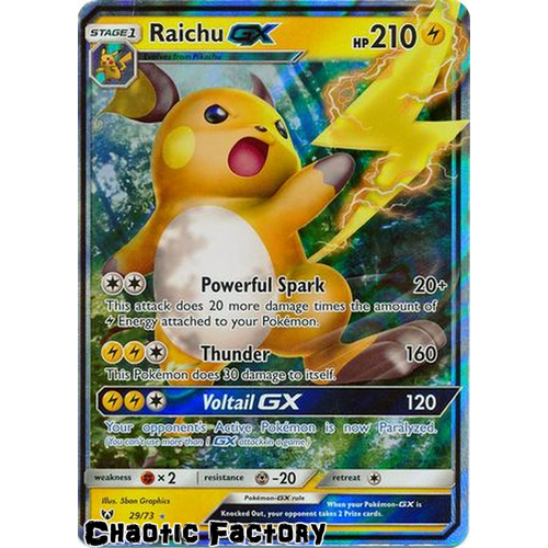 Raichu GX - 29/73 - Ultra Rare NM