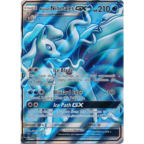 Pokemon Alolan Ninetales GX - 132/145 - Full Art Ultra Rare LP
