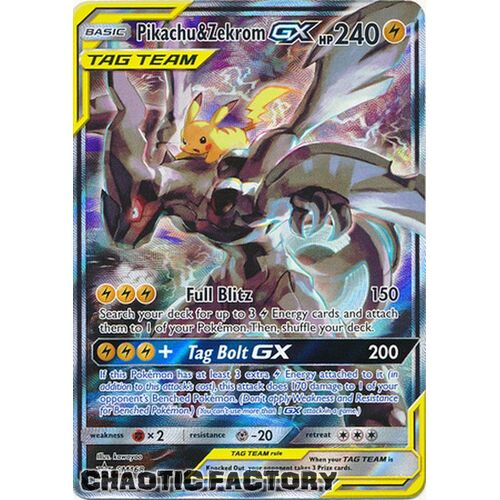 Pikachu & Zekrom GX - SM168 - Alternate Art Promo NM