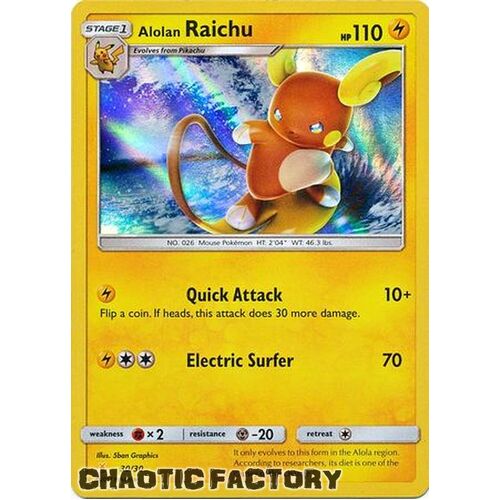 Alolan Raichu - 30/30 - Alolan Raichu Trainer Kit Holo NM