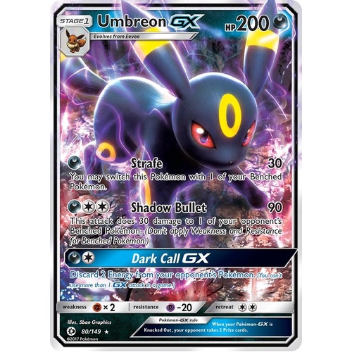 Umbreon GX - 80/149 - Ultra Rare - SM Base Set NM