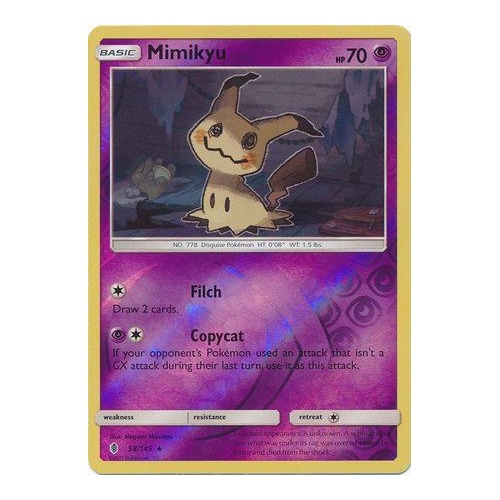 Mimikyu 58/145 - REVERSE Holo NM - Guardians Rising
