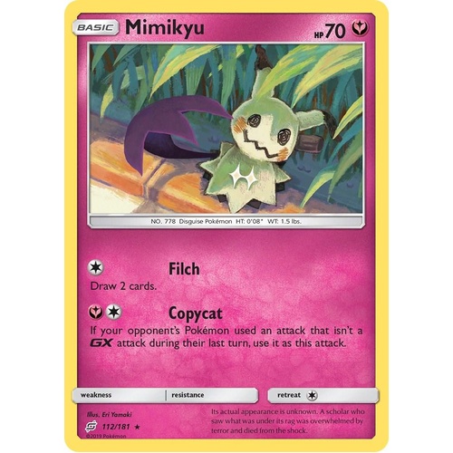 Mimikyu - 112/181 - Rare NM TEAM UP