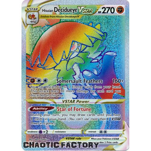 Hisuian Decidueye VSTAR - 195/189 - Hyper Rare NM
