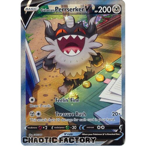 Galarian Perrserker V - 184/196 - Alternate Art Ultra Rare NM