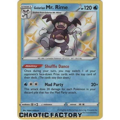 Galarian Mr. Rime - SV021/SV122 - Shiny Rare NM