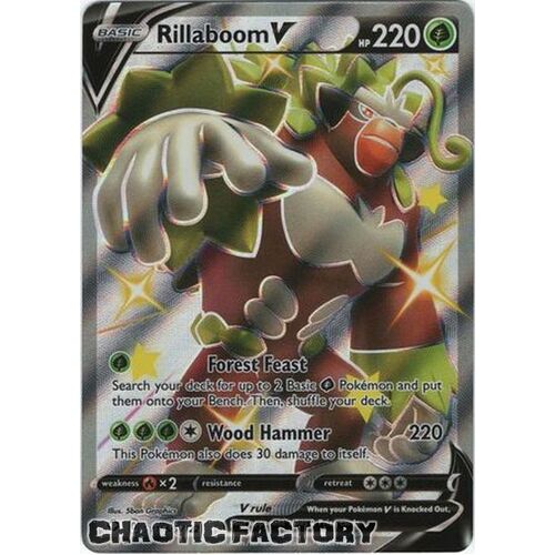 Rillaboom V - SV105/SV122 - Shiny Rare NM