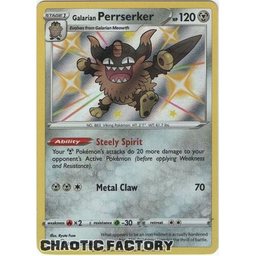 Galarian Perrserker - SV87/SV122 - Shiny Rare NM