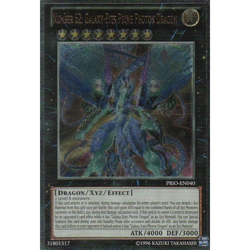 Number 62: Galaxy-Eyes Prime Photon Dragon Ultimate Rare PRIO-EN040 NM 1st Edition 