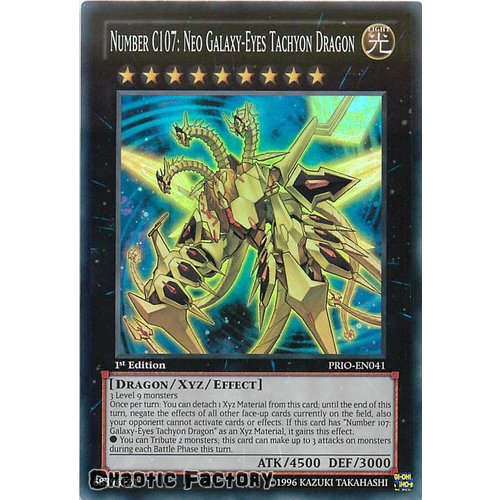 Number C107: Neo Galaxy-Eyes Tachyon Dragon - PRIO-EN041 - Super Rare 1st Edition NM