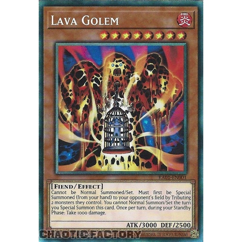 COLLECTOR'S Rare RA01-EN001 Lava Golem 1st Edition NM