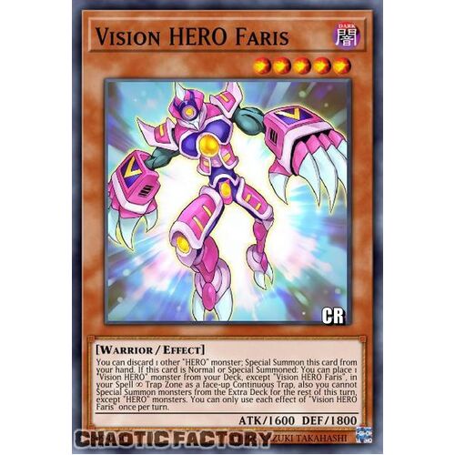 COLLECTORS Rare RA01-EN004 Vision HERO Faris 1st Edition NM