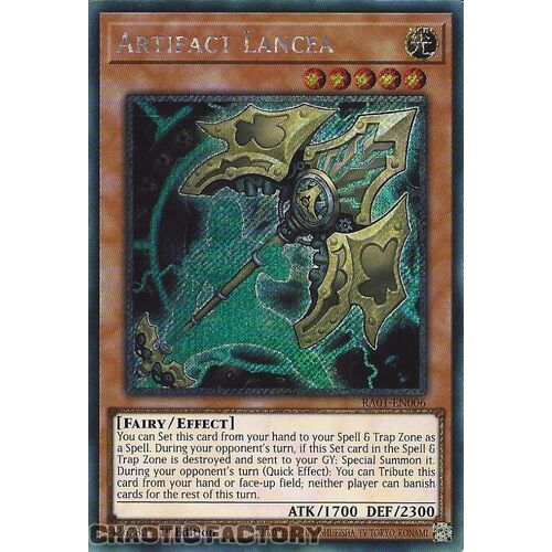 Platinum Secret Rare RA01-EN006 Artifact Lancea 1st Edition NM